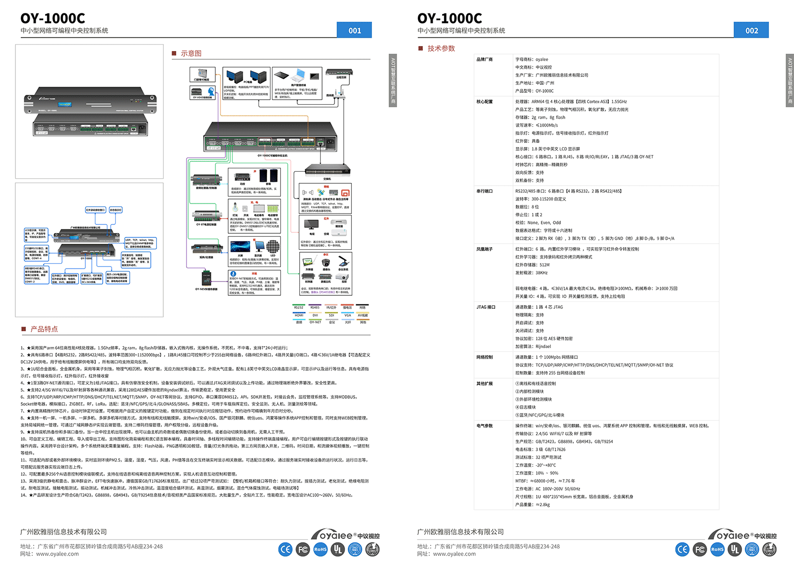 OY-1000C可编程中央控制系统彩页