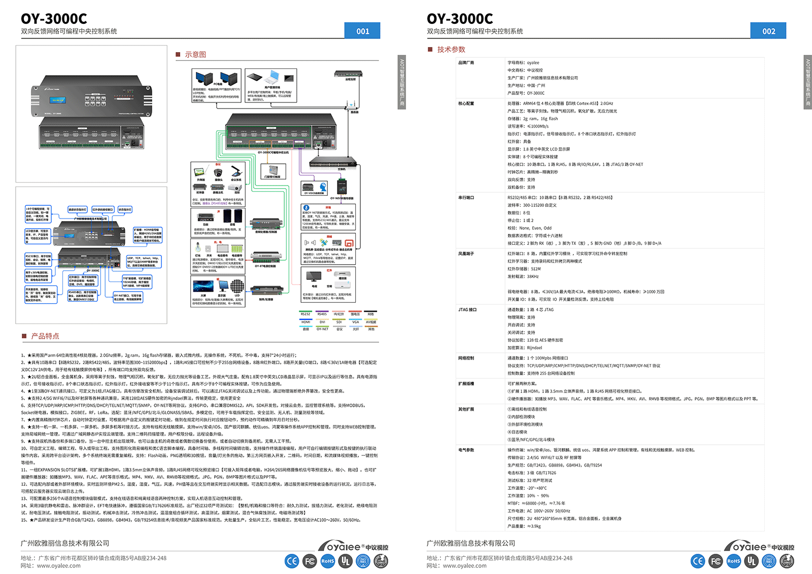 OY-3000C可编程中央控制系统彩页