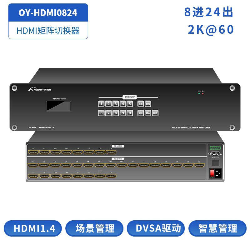 8进24出HDMI矩阵切换器